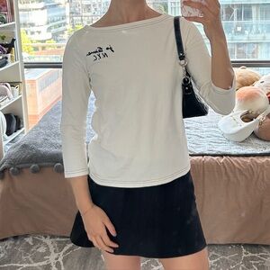 J. Crew white 3/4 sleeve shirt